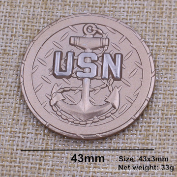 Custom Dual Plating Moeda Usn com 3D Design